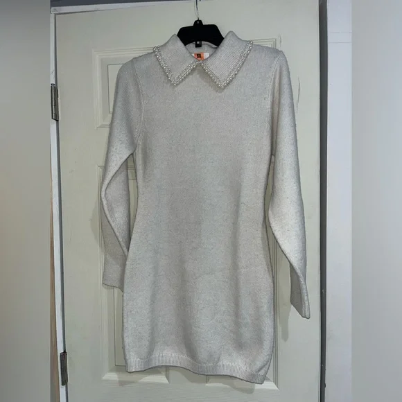 Pearl Cream Sweater Dress - Picture 4 of 4